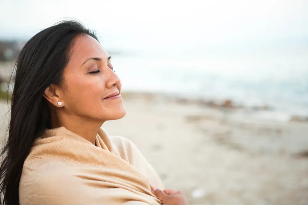 Woman showing relief after finding the best drug addiction help in Texas.